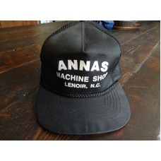VINTAGE &apos;&apos;ANNAS MACHINE SHOP LENOIR NC&apos;&apos; MESH SNAP BACK TRUCKERS HAT  eb-13787667